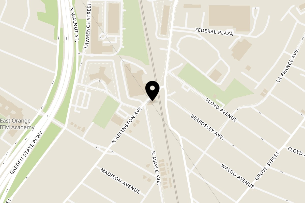 Map showing the location of Bacchanal Junction on 558 Arlington Ave in Bloomfield